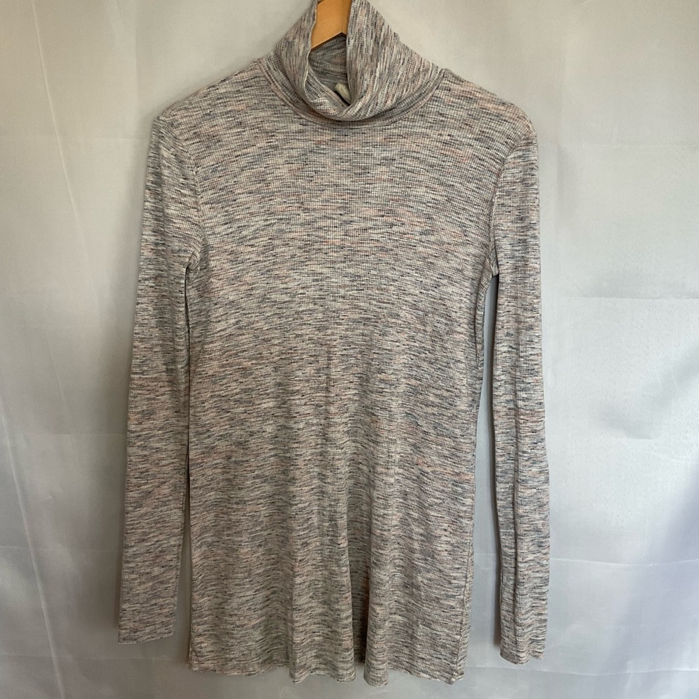 Free People We The Free Stonecold Ribbed Split Back Turtleneck Tunic Top